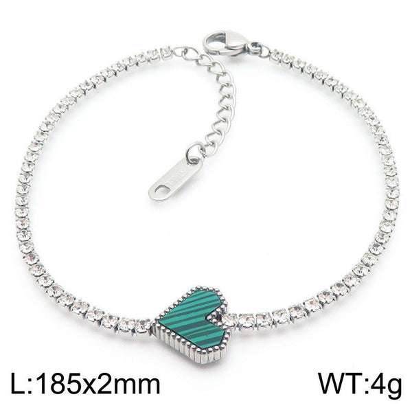 Kalen Stainless Steel Zircon Heart Bracelet for Women Wholesale