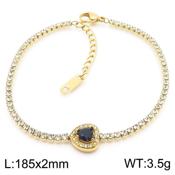 Kalen Stainless Steel Zircon Heart Bracelet for Women Wholesale