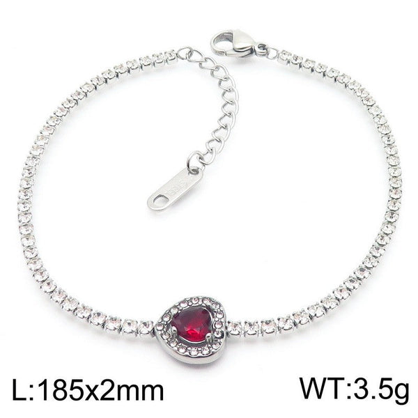 Kalen Stainless Steel Zircon Heart Bracelet for Women Wholesale