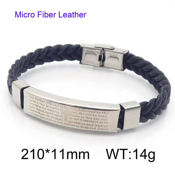 Kalen Lord's Prayer Lasso Leather ID Bracelet Wholesale