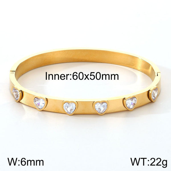 Kalen Heart Zircon Bracelet Bangle for Women Wholesale