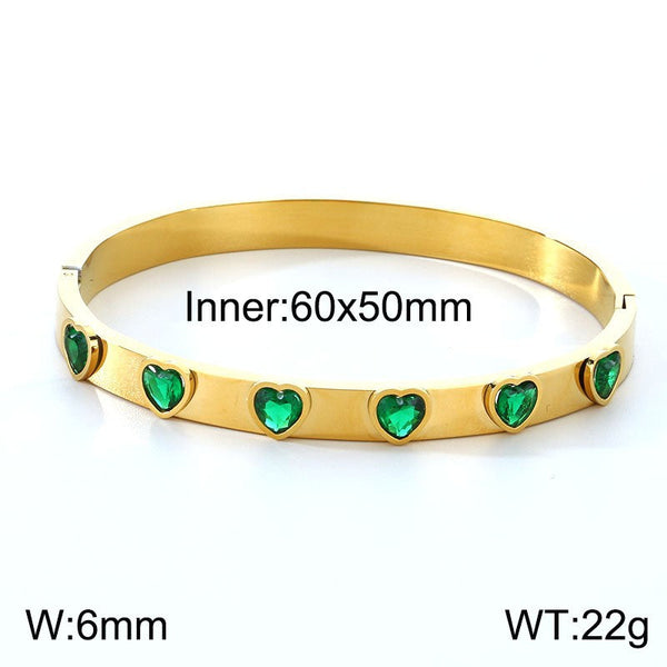 Kalen Heart Zircon Bracelet Bangle for Women Wholesale