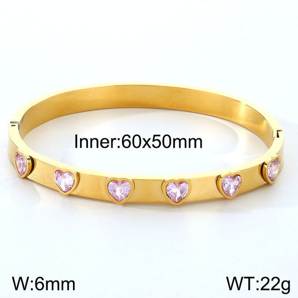 Kalen Heart Zircon Bracelet Bangle for Women Wholesale