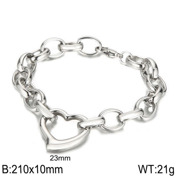 Kalen Link Chain Heart Bracelet Wholesale