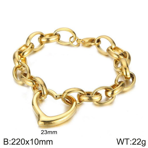 Kalen Chain Link Heart Charm Bracelet for Women