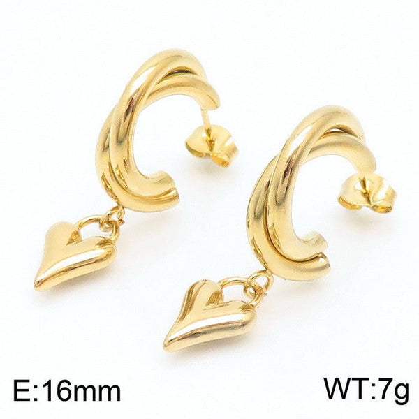 Kalen Stainless Steel Drop Stud Earrings for Women