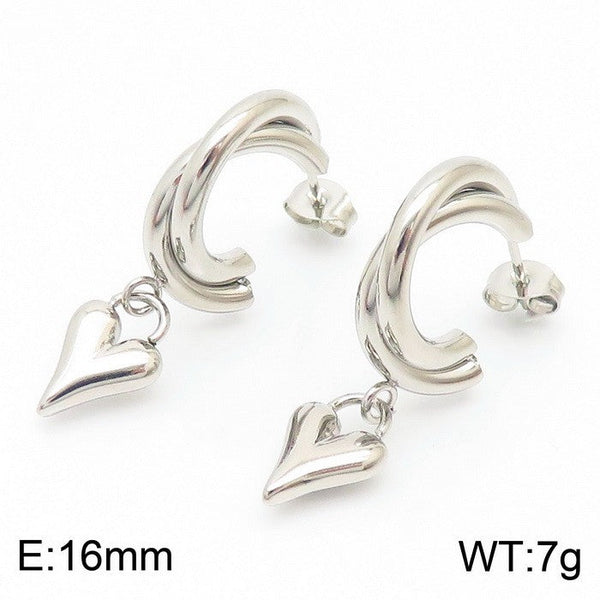 Kalen Stainless Steel Drop Stud Earrings for Women