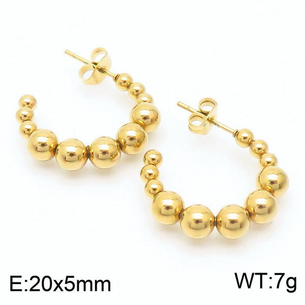 Kalen Stainless Steel Beaded Chunky Stud Earrings for Women Wholesale