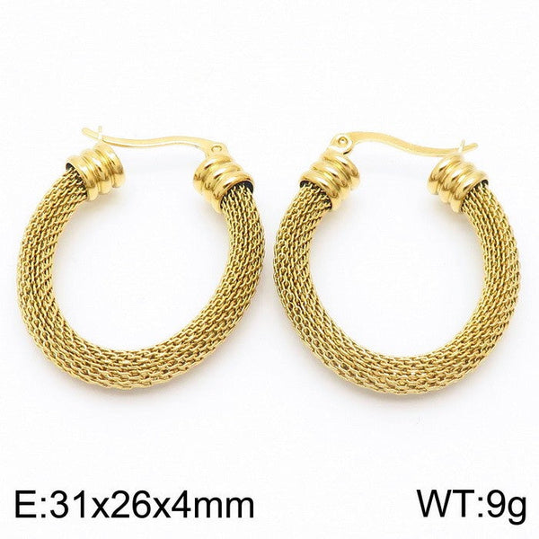Kalen Stainless Steel Twist Hoop Earrings for Women Wholesale