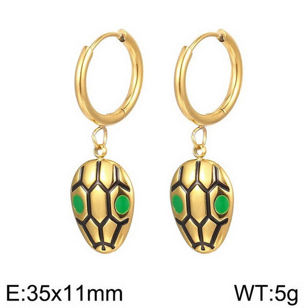 Kalen Stainless Steel Hoop Snake Earrings Wholesale for Women