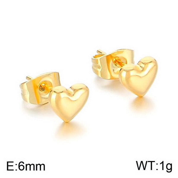 Kalen Stainless Steel Heart Stud Earrings Wholesale for Women