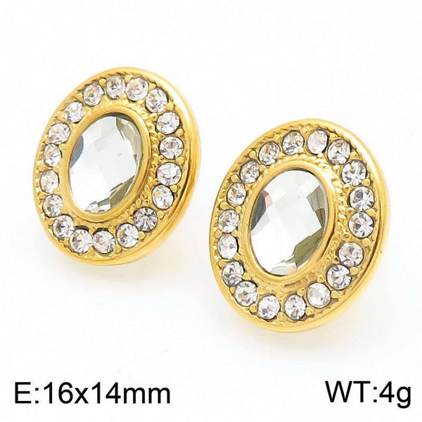 Kalen Stainless Steel Zircon Stud Earrings Wholesale for Women