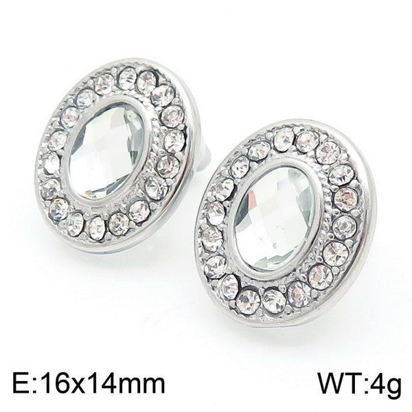 Kalen Stainless Steel Zircon Stud Earrings Wholesale for Women
