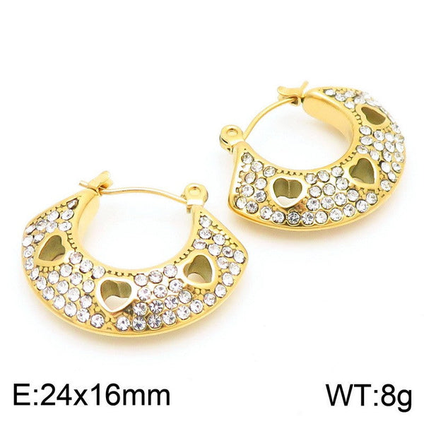 Kalen Stainless Steel Zircon Hoop Earrings Wholesale for Women