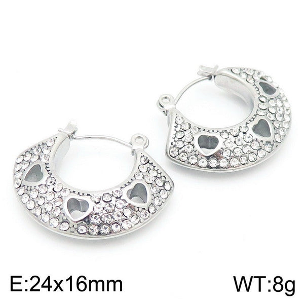 Kalen Stainless Steel Zircon Hoop Earrings Wholesale for Women