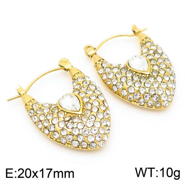 Kalen Stainless Steel Zircon Hoop Earrings Wholesale for Women