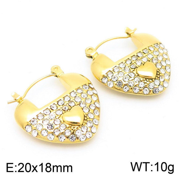 Kalen Stainless Steel Zircon Hoop Earrings Wholesale for Women