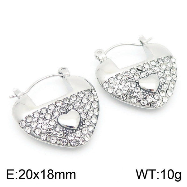 Kalen Stainless Steel Zircon Hoop Earrings Wholesale for Women