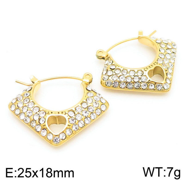 Kalen Stainless Steel Zircon Hoop Earrings Wholesale for Women