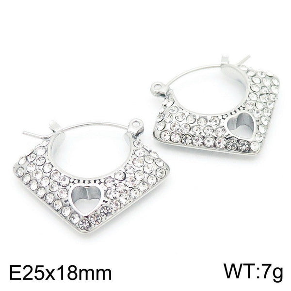 Kalen Stainless Steel Zircon Hoop Earrings Wholesale for Women