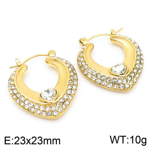 Kalen Stainless Steel Zircon Hoop Earrings Wholesale for Women