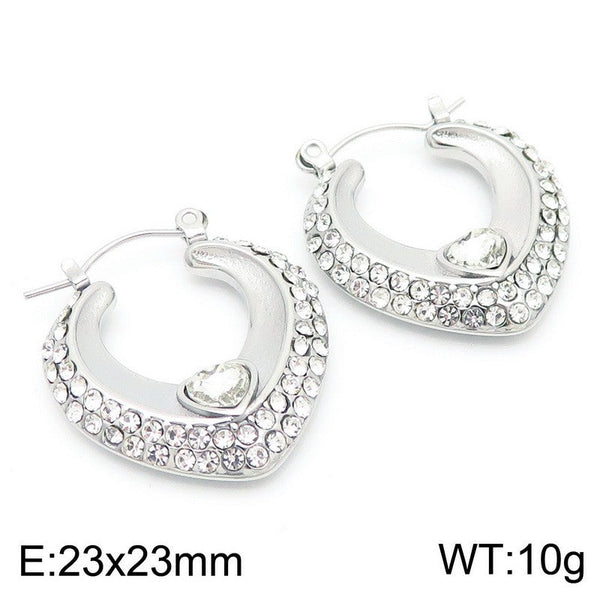 Kalen Stainless Steel Zircon Hoop Earrings Wholesale for Women