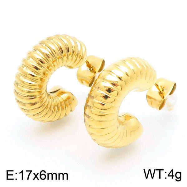 Kalen C-shaped Chunky Stud Earrings Wholesale for Women