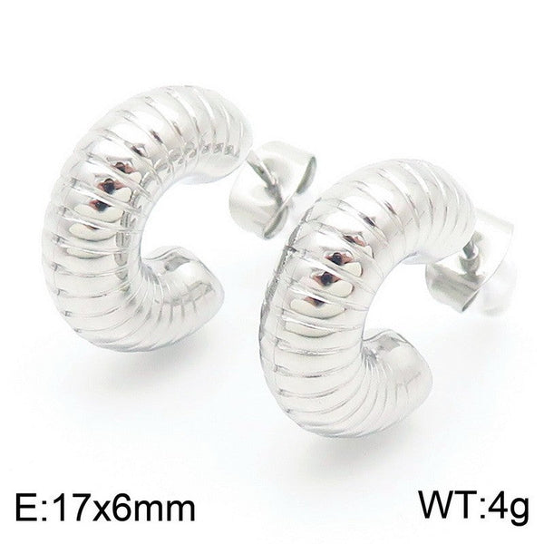 Kalen C-shaped Chunky Stud Earrings Wholesale for Women