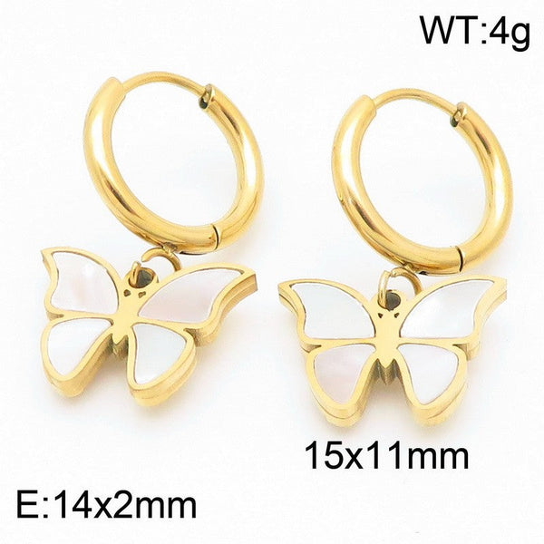 Kalen Stainless Steel Butterfly Hoop Earrings for Women Wholesale