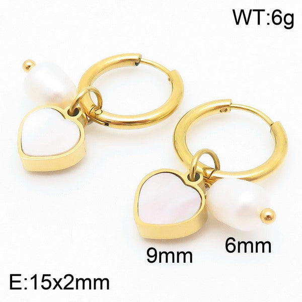 Kalen Stainless Steel Heart Hoop Earrings for Women Wholesale
