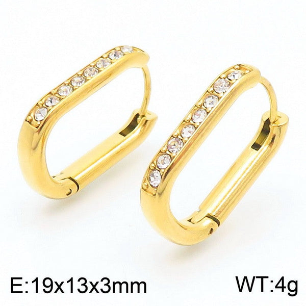 Kalen Stainless Steel Zircon Hoop Earrings for Women Wholesale