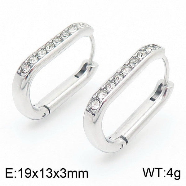 Kalen Stainless Steel Zircon Hoop Earrings for Women Wholesale