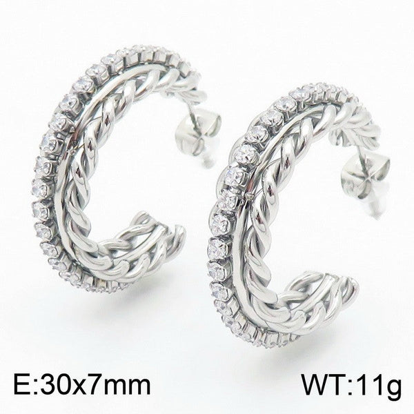 Kalen C-shaped Stud Earrings for Women Wholesale