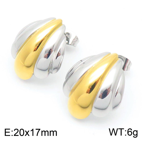 Kalen Two Tone Post Chunky Stud Earrings for Women Wholesale