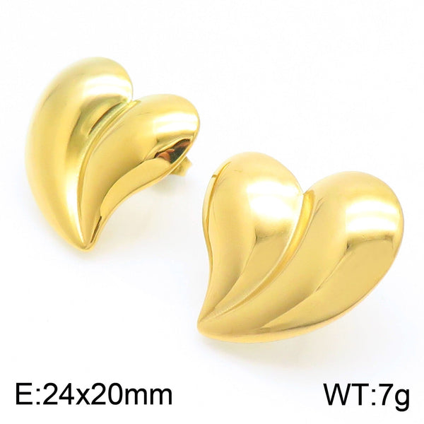 Kalen Post Heart Chunky Stud Earrings for Women Wholesale