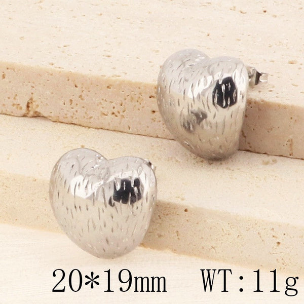 Kalen Post Heart Chunky Stud Earrings for Women Wholesale