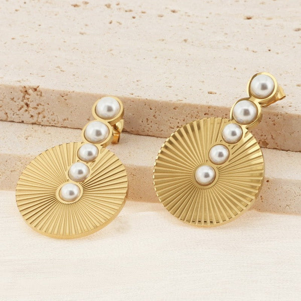 Kalen Pearl Geometric Drop Earrings for Women Wholesale