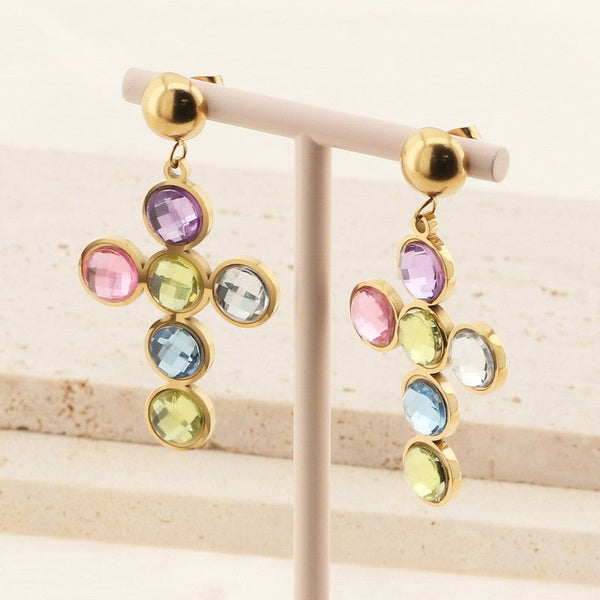 Kalen Cross Drop Earrings for Women Wholesale