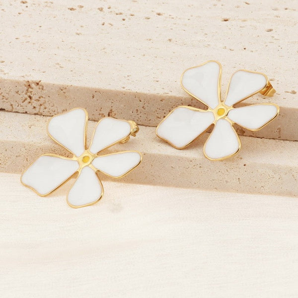 Kalen Flower Enamel Stud Earrings for Women Wholesale