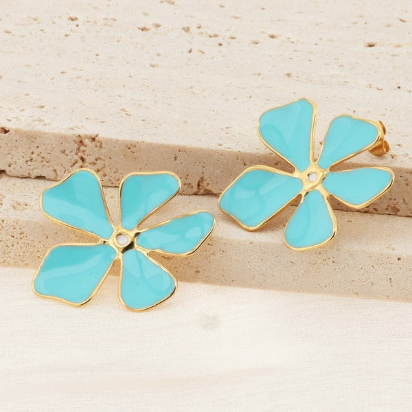 Kalen Flower Enamel Stud Earrings for Women Wholesale