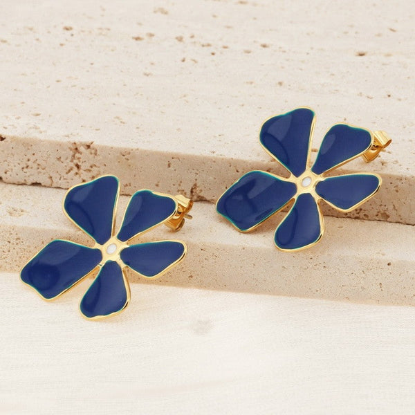 Kalen Flower Enamel Stud Earrings for Women Wholesale