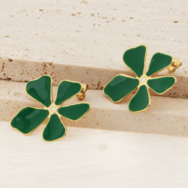 Kalen Flower Enamel Stud Earrings for Women Wholesale