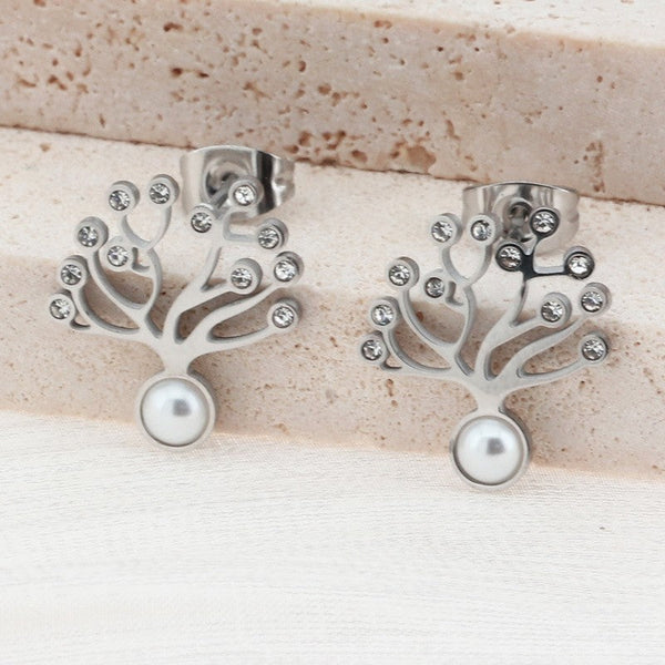 Kalen Tree Pearl Stud Earrings for Women Wholesale