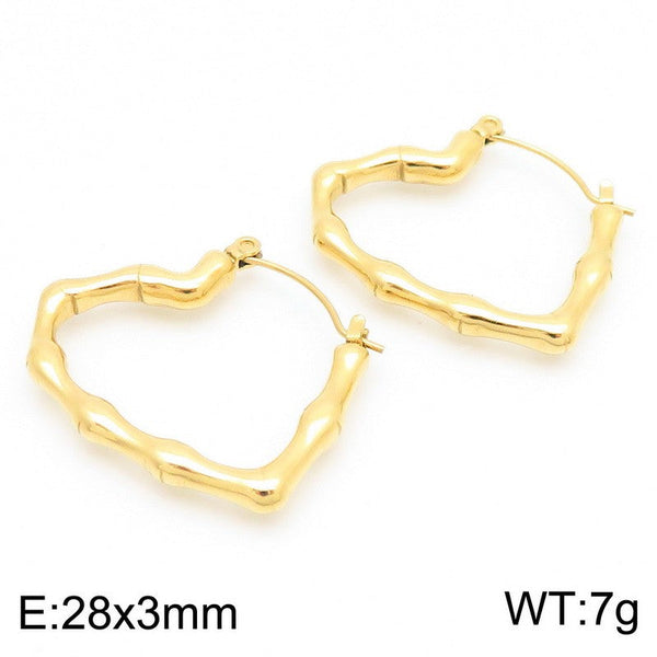 Kalen Heart Bamboo Hoop Earrings for Women Wholesale