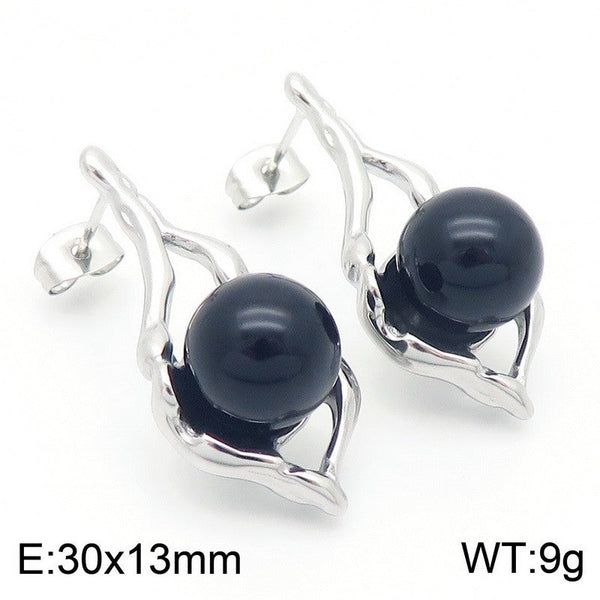 Kalen Black Pearl Stud Earrings for Women Wholesale