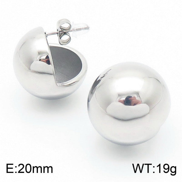 Kalen Half Ball Dome Chunky Stud Earrings Wholesale