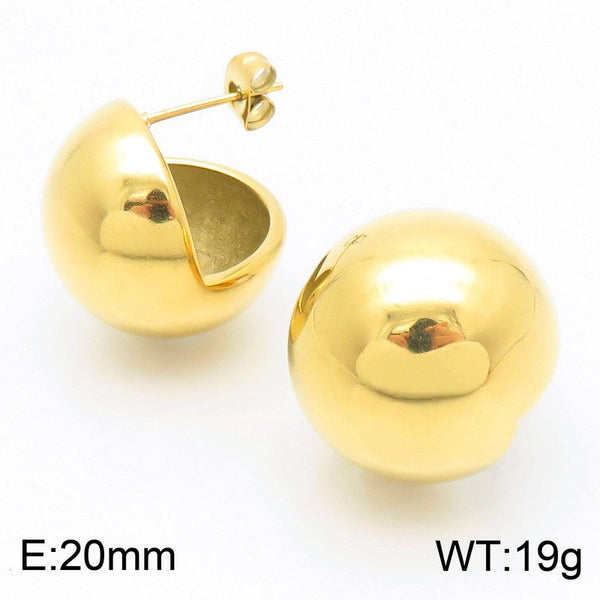 Kalen Half Ball Dome Chunky Stud Earrings Wholesale