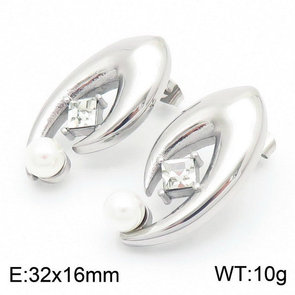 Kalen Zircon Pearl Stud Earrings Wholesale