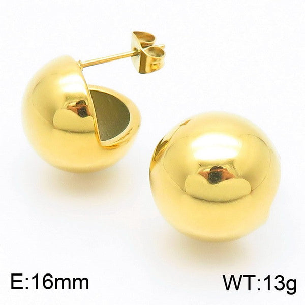 Kalen Half Ball Dome Chunky Stud Earrings Wholesale