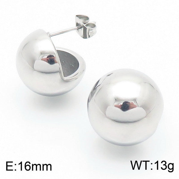 Kalen Half Ball Dome Chunky Stud Earrings Wholesale